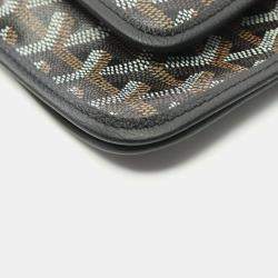 Pre Owned Goyard Plume Black Multicolor Coated Canvas Shoulder Bag