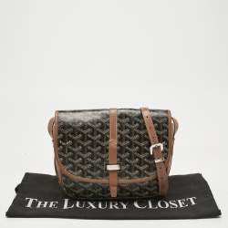Pre Owned Goyard Brown Goyardine Coated Canvas Belvedere ll PM Bag
