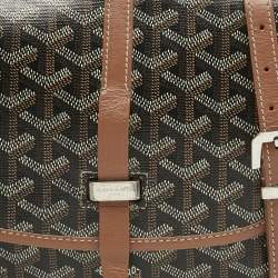 Pre Owned Goyard Brown Goyardine Coated Canvas Belvedere ll PM Bag
