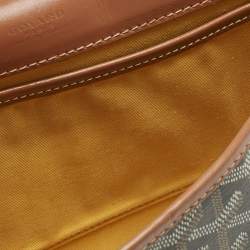 Pre Owned Goyard Brown Goyardine Coated Canvas Belvedere ll PM Bag