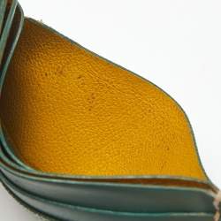 Pre Owned Goyard Green Goyardine Coated Canvas and Leather Saint Sulpice Card Holder