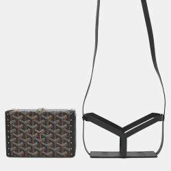 Pre Owned Goyard Menodiaire Black Pvc Leather Trunk Shoulder Bag