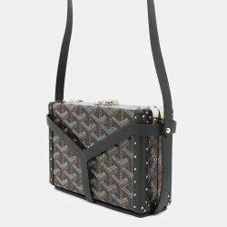 Pre Owned Goyard Menodiaire Black Pvc Leather Trunk Shoulder Bag