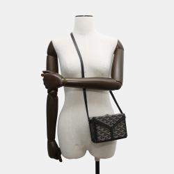 Pre Owned Goyard Menodiaire Black Pvc Leather Trunk Shoulder Bag