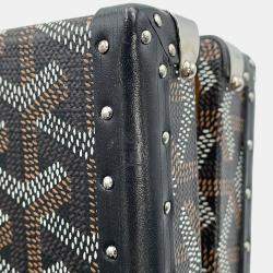 Pre Owned Goyard Menodiaire Black Pvc Leather Trunk Shoulder Bag