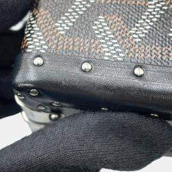 Pre Owned Goyard Menodiaire Black Pvc Leather Trunk Shoulder Bag