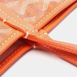 Pre Owned Goyard Saint Louis GM Orange Ivory Coated Canvas Tote Bag