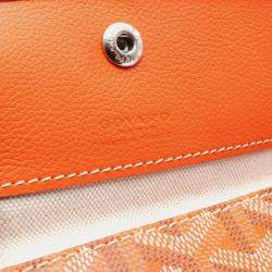 Pre Owned Goyard Saint Louis GM Orange Ivory Coated Canvas Tote Bag