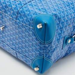 Pre Owned Goyard Blue Goyardine Coated Canvas and Leather Boeing 45 Duffle Bag