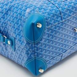 Pre Owned Goyard Blue Goyardine Coated Canvas and Leather Boeing 45 Duffle Bag