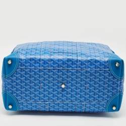 Pre Owned Goyard Blue Goyardine Coated Canvas and Leather Boeing 45 Duffle Bag