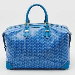 Pre Owned Goyard Blue Goyardine Coated Canvas and Leather Boeing 45 Duffle Bag
