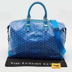 Pre Owned Goyard Blue Goyardine Coated Canvas and Leather Boeing 45 Duffle Bag