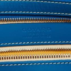 Pre Owned Goyard Blue Goyardine Coated Canvas and Leather Boeing 45 Duffle Bag