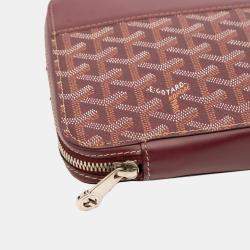 Pre Owned Goyard Red Goyardine Opera Travel Wallet