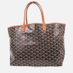Pre Owned Goyard Saint Louis PM Black Goyardine Canvas Tote Bag