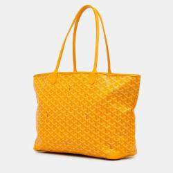 Pre Owned Goyard Artois MM Yellow Goyardine Canvas Tote Bag