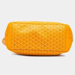 Pre Owned Goyard Artois MM Yellow Goyardine Canvas Tote Bag