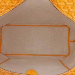 Pre Owned Goyard Artois MM Yellow Goyardine Canvas Tote Bag