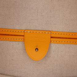 Pre Owned Goyard Artois MM Yellow Goyardine Canvas Tote Bag