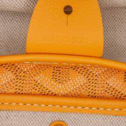 Pre Owned Goyard Artois MM Yellow Goyardine Canvas Tote Bag