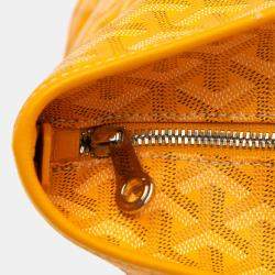Pre Owned Goyard Artois MM Yellow Goyardine Canvas Tote Bag