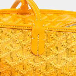 Pre Owned Goyard Artois MM Yellow Goyardine Canvas Tote Bag