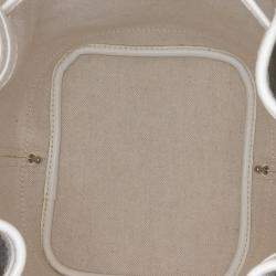 Pre Owned Goyard Petit Flot White Goyardine Canvas Bucket Bag