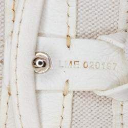 Pre Owned Goyard Petit Flot White Goyardine Canvas Bucket Bag
