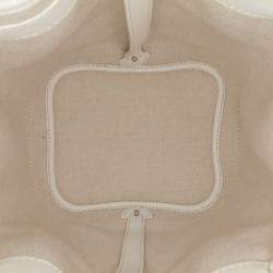 Pre Owned Goyard Petit Flot White Goyardine Canvas Bucket Bag