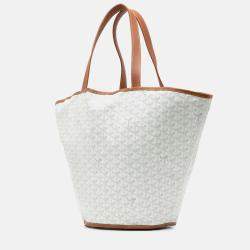 Pre Owned Goyard Belharra White Goyardine Tote Bag