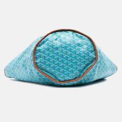 Pre Owned Goyard Belharra Blue Goyardine Tote Bag