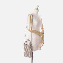 Pre Owned Goyard Poitiers Claire Voie Grey Goyardine Shoulder Bag