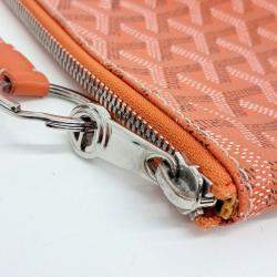 Pre Owned Goyard Orange Coated Canvas Senna GM + Keyring