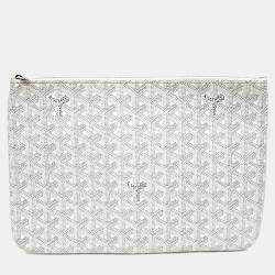 Pre Owned Goyard White Coated canvas Senna MM