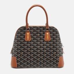 Pre Owned Goyard Brown Goyardine Coated Canvas and Leather Vendome PM Satchel
