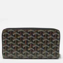 Pre Owned Goyard Brown Goyardine Coated Canvas and Leather Matignon GM Wallet
