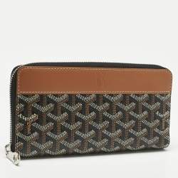 Pre Owned Goyard Brown Goyardine Coated Canvas and Leather Matignon GM Wallet