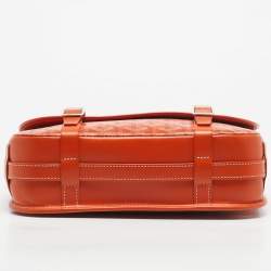 Pre Owned Goyard Orange Goyardine Coated Canvas Belvedere MM Saddle Bag