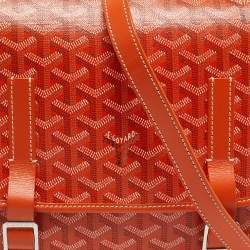 Pre Owned Goyard Orange Goyardine Coated Canvas Belvedere MM Saddle Bag