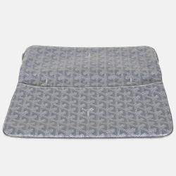 Pre Owned Goyard Grey Goyardine Canvas Sainte Marie Soft Clutch