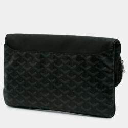 Pre Owned Goyard Sainte Marie Black Goyardine Canvas Crossbody Bag