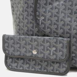 Pre Owned Goyard Saint Louis PM Grey Goyardine Canvas Tote Bag