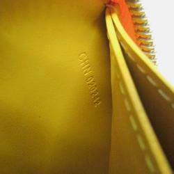 Pre Owned Goyard Matignon Yellow Coated Canvas Leather Long Wallet