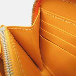 Pre Owned Goyard Matignon Yellow Coated Canvas Leather Long Wallet