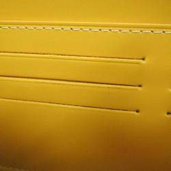 Pre Owned Goyard Matignon Yellow Coated Canvas Leather Long Wallet