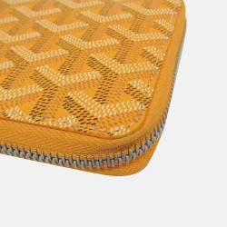 Pre Owned Goyard Matignon Yellow Coated Canvas Leather Long Wallet
