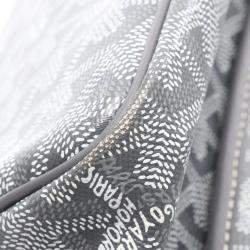 Pre Owned Goyard Capetien MM Grey White Coated Canvas and Leather Shoulder Bag