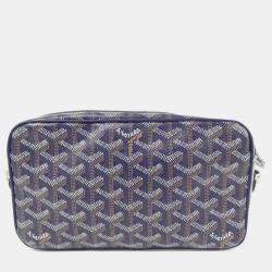 Pre Owned Goyard Cap Vert Grey Goyardine Coated Canvas Shoulder Bag