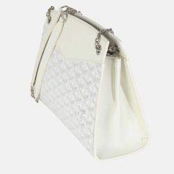 Pre Owned Goyard White Goyardine Canvas Rouette Structure PM